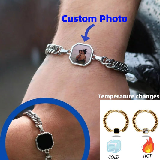 Custom Photo Heat Activated Magic Bracelet with Hidden Picture