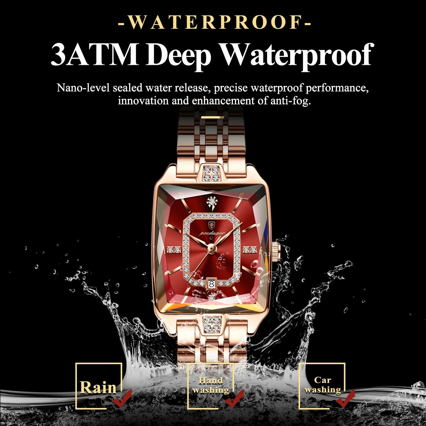 POEDAGAR Elegant Waterproof Women's Wristwatch
