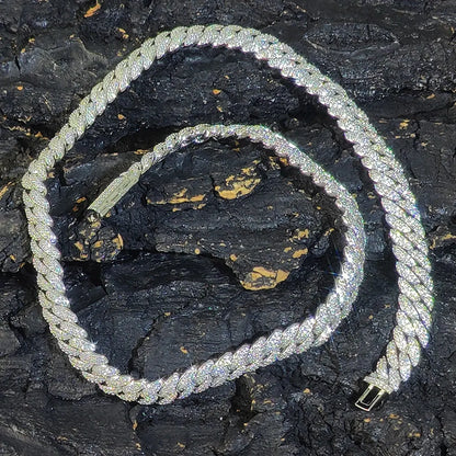 10mm Hip Hop Cubic Zircon CZ Iced Out Bubbles Cuban Link Chain