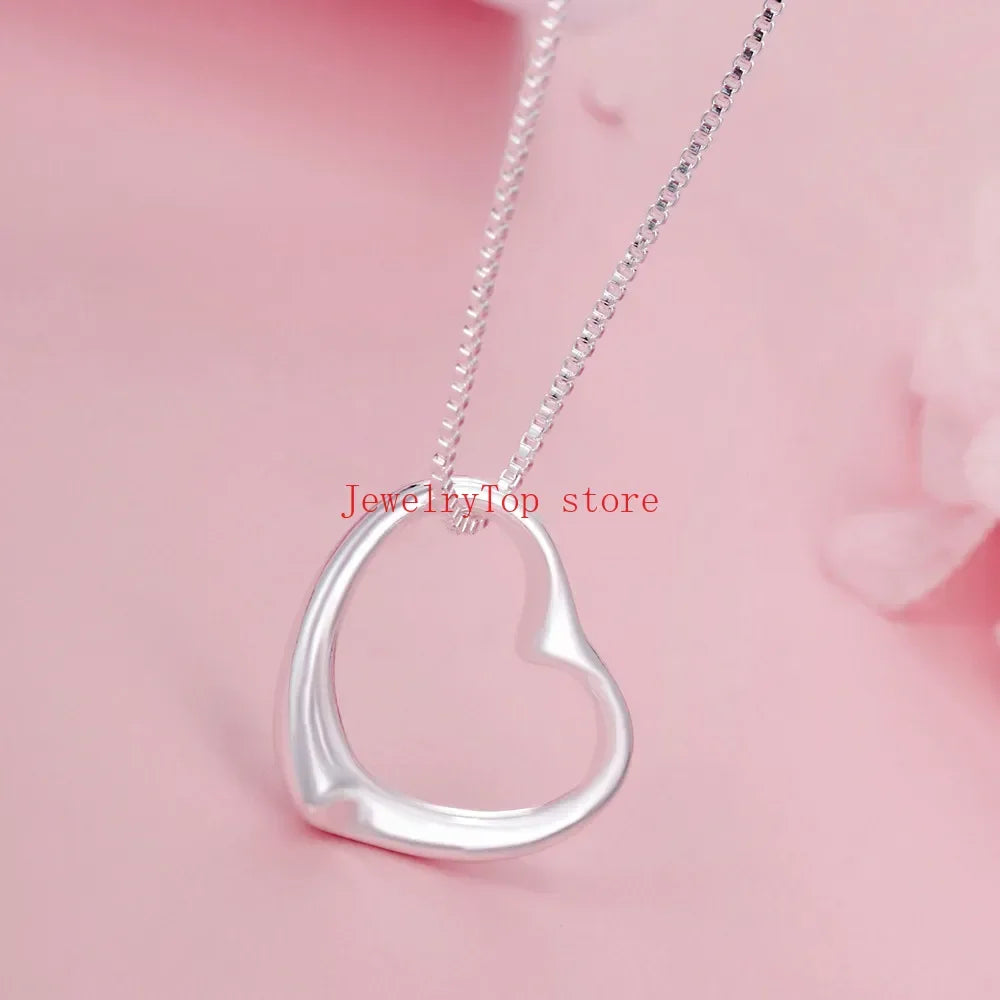 Fine wholesale 925 Sterling silver heart bracelets necklaces for women
