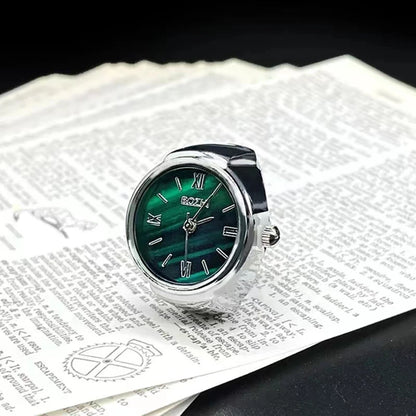 New Hot Selling Creative Alloy Shell Finger Round Green Dial Couple