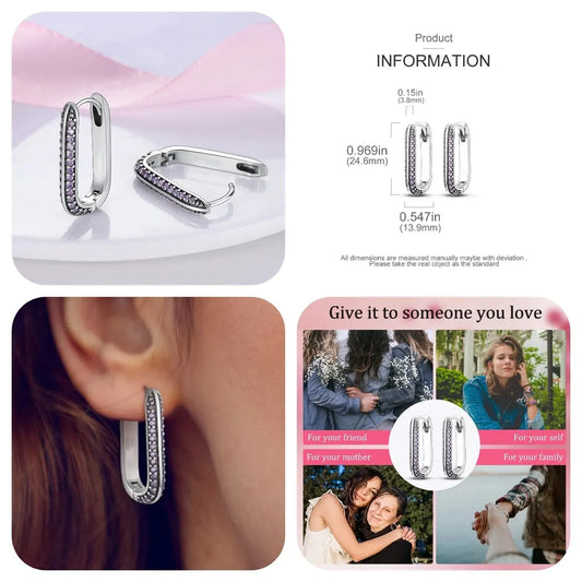 MULA 1PC Hoop Earrings Silver Plated Women Fashion Jewelry Gift For