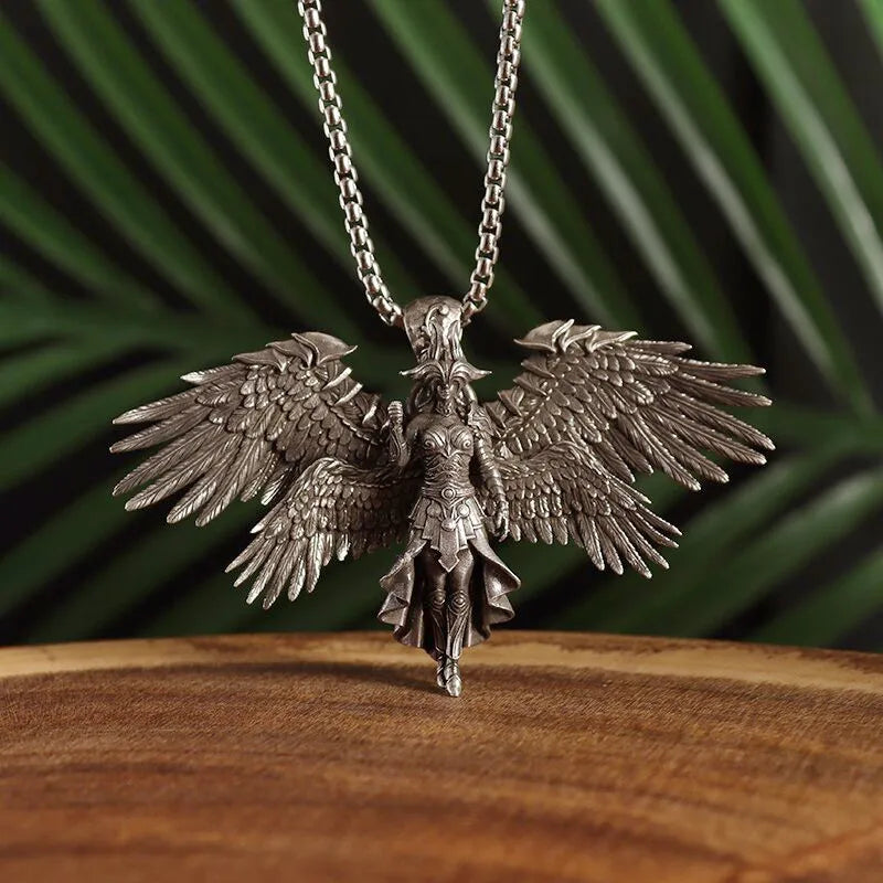 Guardian Angel Wings Cross Pendant Necklace