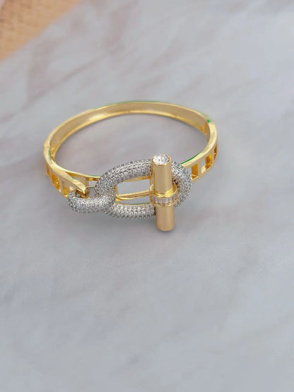 18K Gold and Platinum Plated Stainless Steel Bangle and Ring