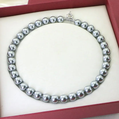 Pearl Jewelry For Women 12mm Grace Multicolor Round Bead Shell Pearl Necklace Magnet Clasp AAA Design Handmade Birthday Gift