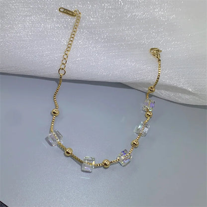 Super Shining Cube Sugar Color Changing Crystal Bracelets Charm