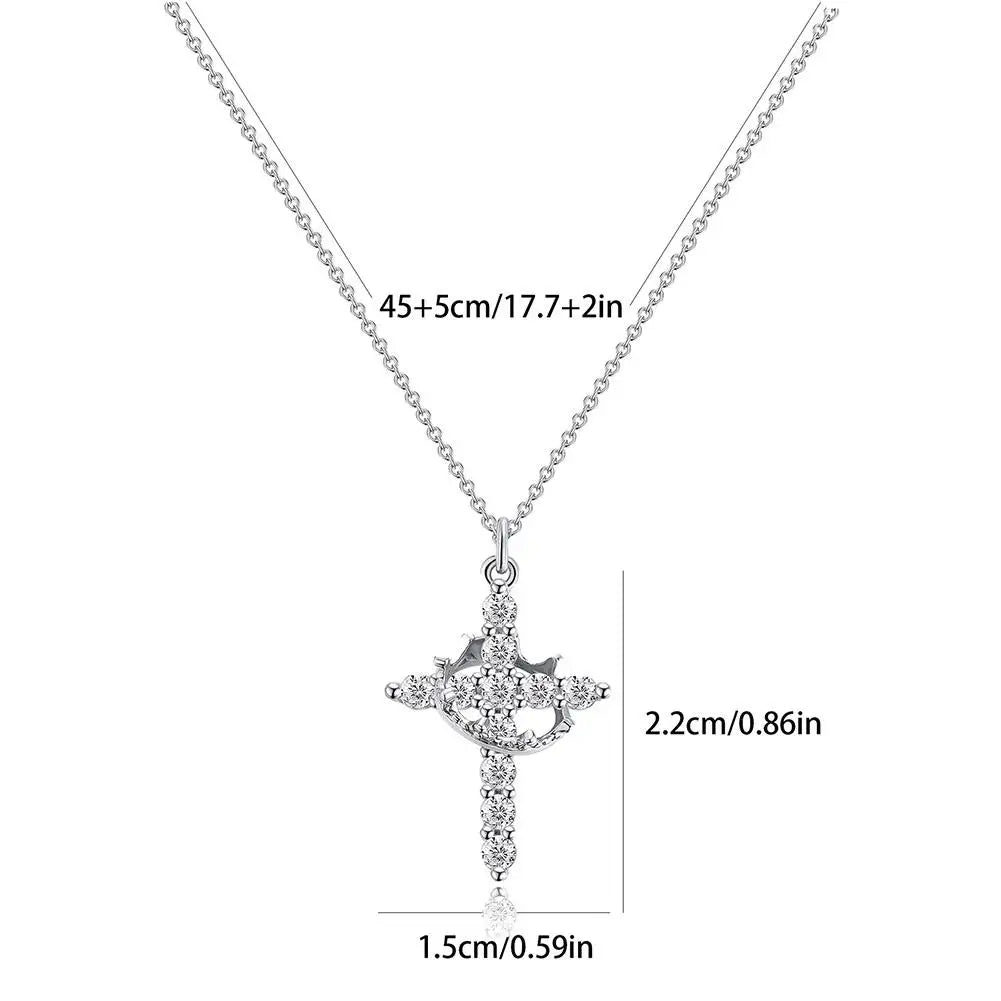 Eternal Grace – Cross & Crown Necklace