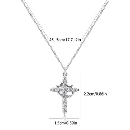Eternal Grace – Cross & Crown Necklace