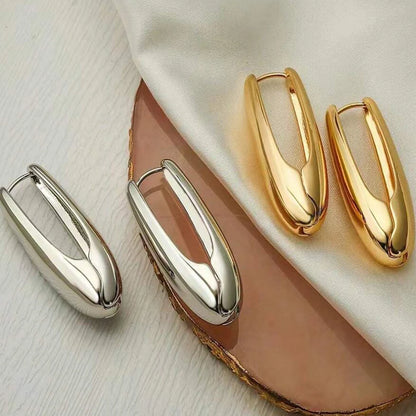 Gold Plating Heart Shape Hoop Earrings For Women Twisted Heart