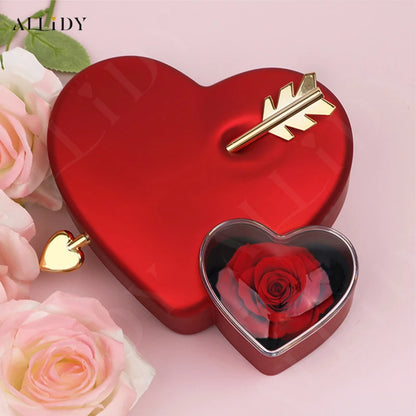 Romantic Heart-Piercing Rose Jewelry Box – A Timeless Valentine’s Keepsake