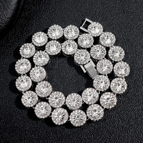 Men Women Luxury Prong Cuban Link Chain Necklace Bling Iced Out