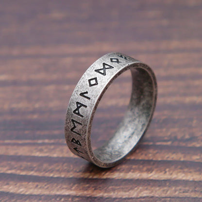 Stainless Steel Runic Viking Ring - Nordic Design for Men and Women Amulet
