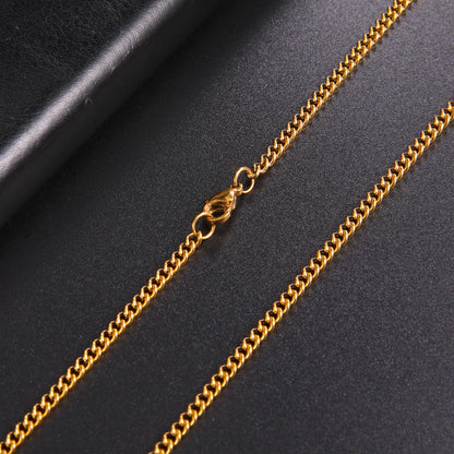 Skyrim Fashion 60cm Long Box Chain Necklace Men Stainless Steel Black