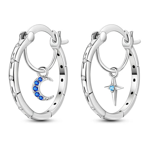 MULA 1PC Hoop Earrings Silver Plated Women Fashion Jewelry Gift For