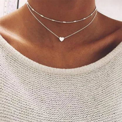 Endearing Three Layer Three Pendant Golden Metal Necklace