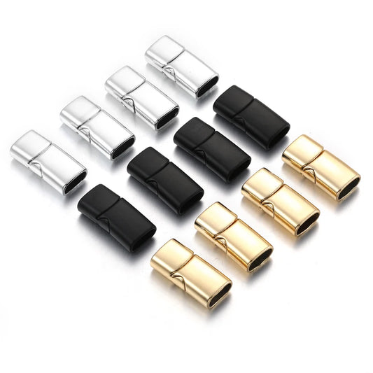 3pcs Zinc alloy Magnetic Clasp Hole 5X10mm 6X12mm For Leather Cord Magnet Lace Buckle Bracelet DIY Jewelry Making W314