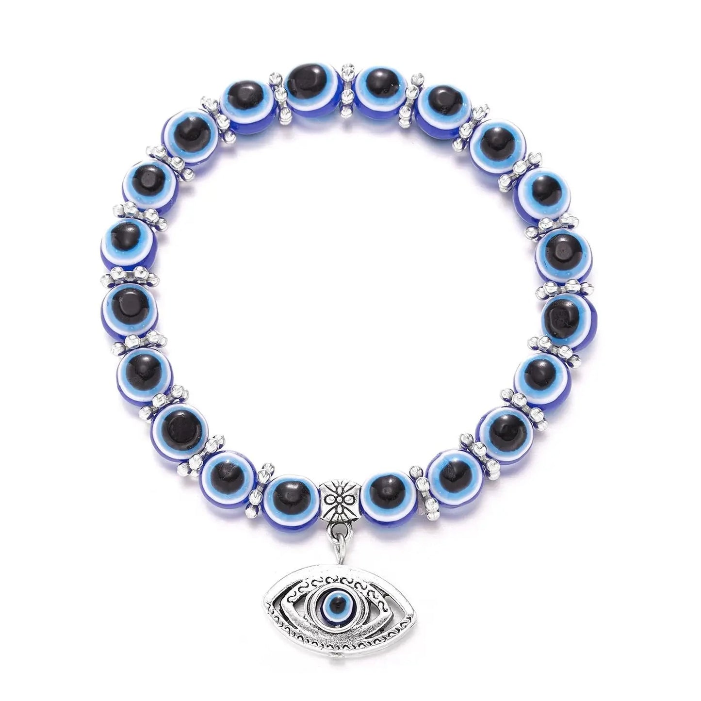 Creative Blue Evil Eye Bracelet for Women Wishing Lucky Amulet Hand of Fatima Bracelet for Men and Women Friendship Jewelry Gift