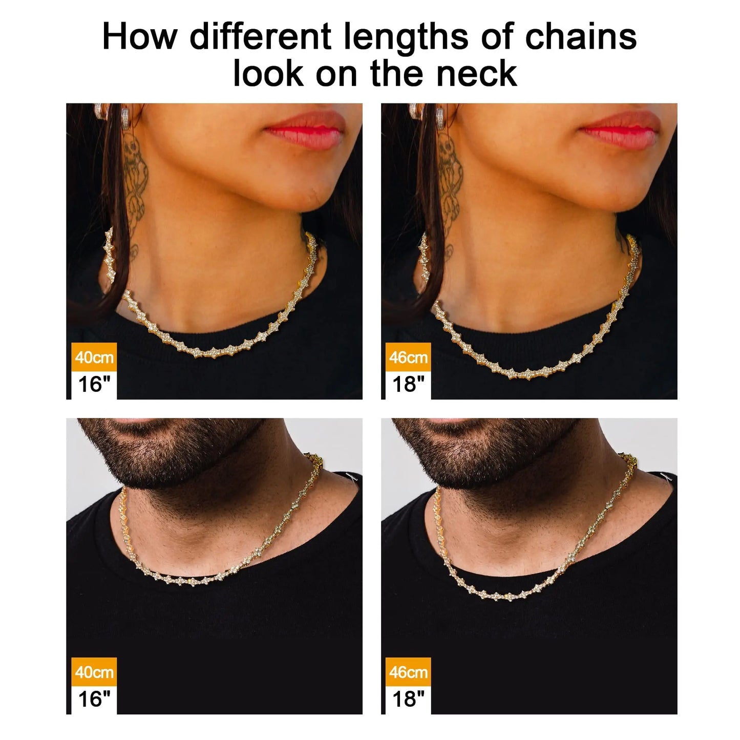 Hip Hop Jewelry Cross Tennis Necklace for Men Women Lead-Free Nickel-Free Skin-Safe Iced Out Bling CZ Tennis Chain Necklace Gift