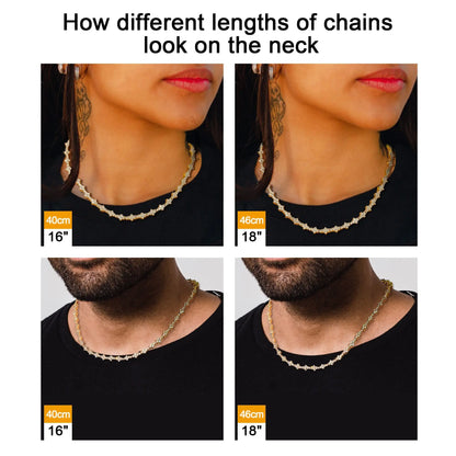 Hip Hop Jewelry Cross Tennis Necklace for Men Women Lead-Free Nickel-Free Skin-Safe Iced Out Bling CZ Tennis Chain Necklace Gift