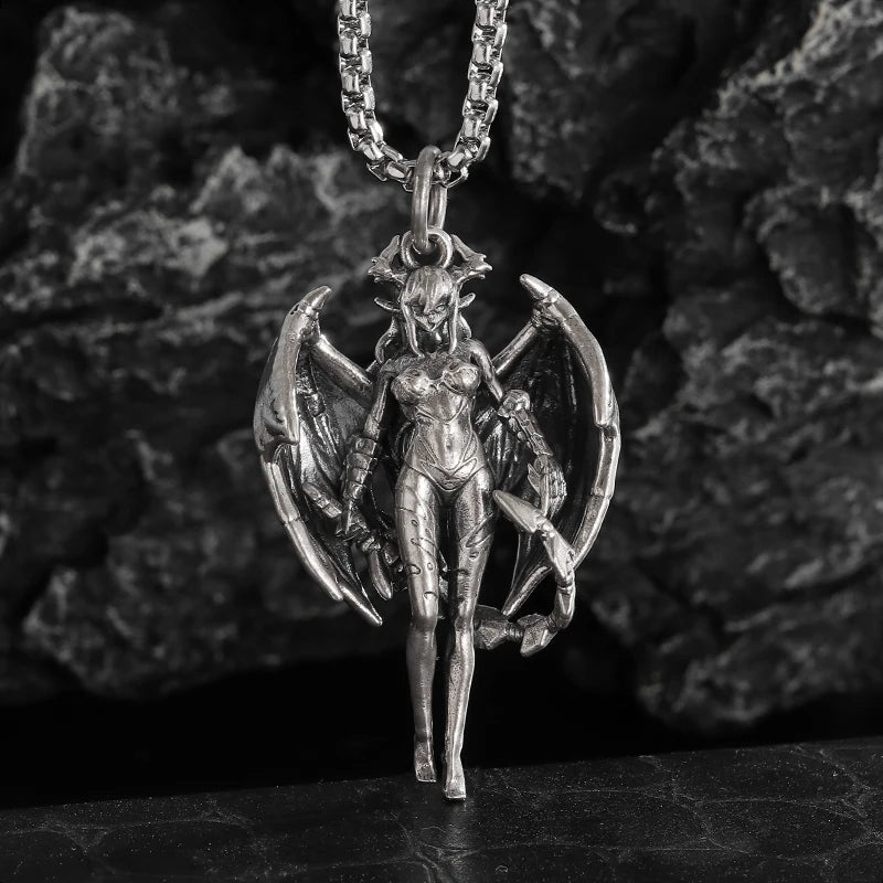 Guardian Angel Wings Cross Pendant Necklace