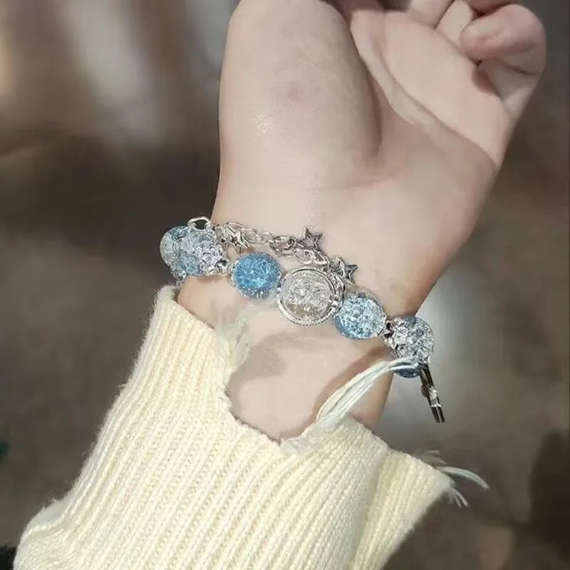 Aquamarine Crystal Star Bracelet