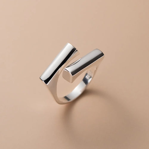 Stainless Steel Simple Smooth Metal Heart Rings For Women Men Y2K