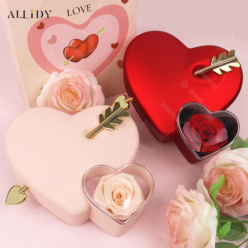 Romantic Heart-Piercing Rose Jewelry Box – A Timeless Valentine’s Keepsake