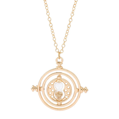 New Harried Time Necklace Timer Hourglass 360 Rotatable Potters Cosplay Props Astronomical Time Converter Magic School Fans Gift