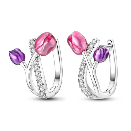 MULA 1PC Hoop Earrings Silver Plated Women Fashion Jewelry Gift For