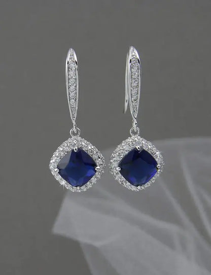 Exquisite Fashion Silver Color Inlaid White Zircon Dangle Earring for