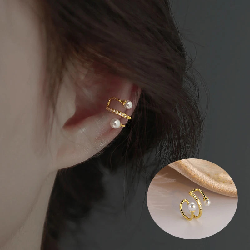Delicate Zircon Heart Shape Clip Earrings Female Buckle Ear Cuff No Piercings Fake Cartilage Ear for Women 2025 Fashion Jewelry