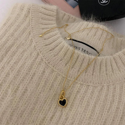 XIYANIKE Vintage Double Sided Heart Pendant Necklace For Women Girl