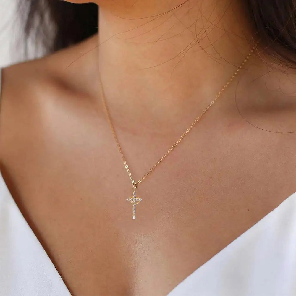 Eternal Grace – Cross & Crown Necklace