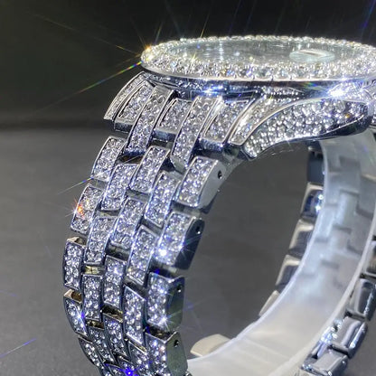 Luxury Men's Watches With Cuban Bracelet Diamond Unique Fashion Trends