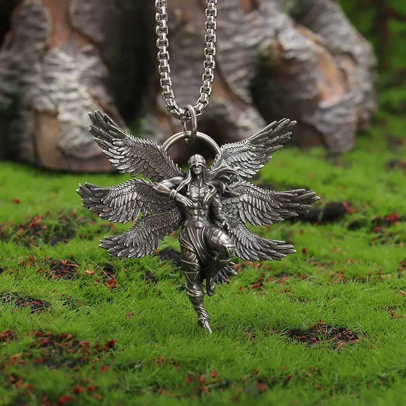 Guardian Angel Wings Cross Pendant Necklace