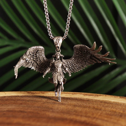 Guardian Angel Wings Cross Pendant Necklace