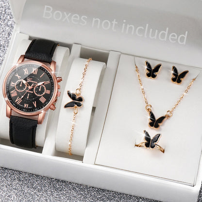 6PCS Women's Watch and Jewelry Set