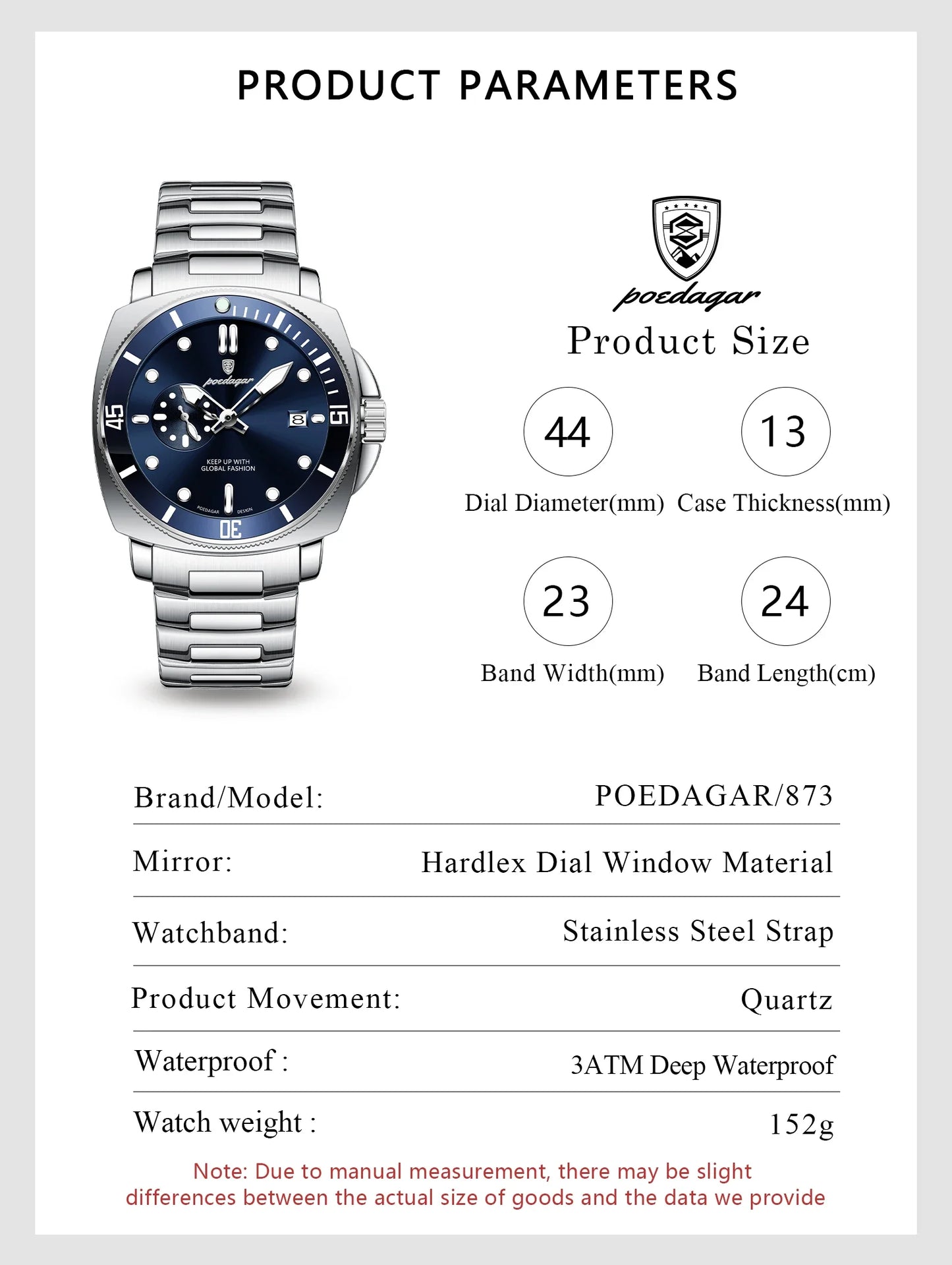 POEDAGAR SportLux® – Men’s Waterproof Quartz Watch