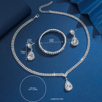 Wedding Season Women's Fashion Copper Claw Chain Water Drop Necklace