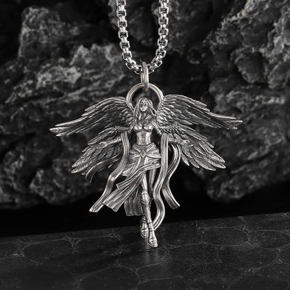 Guardian Angel Wings Cross Pendant Necklace