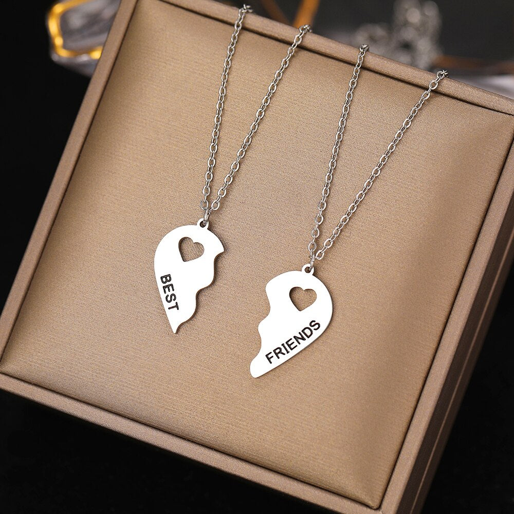 Best Friend Necklaces 2 Heart Gifts | Best Friend Stainless Steel