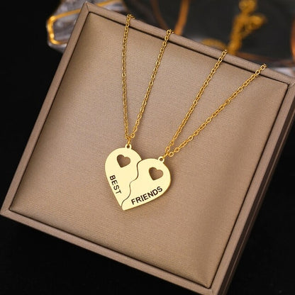 Best Friend Necklaces 2 Heart Gifts | Best Friend Stainless Steel