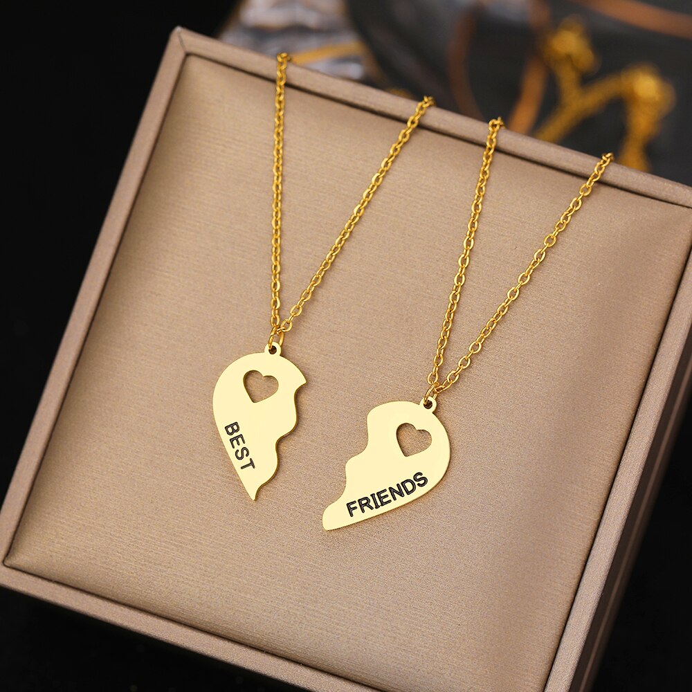 Best Friend Necklaces 2 Heart Gifts | Best Friend Stainless Steel