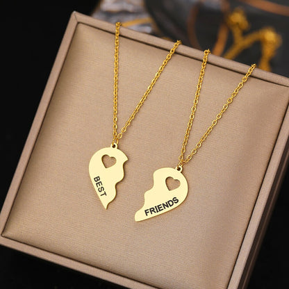 Best Friend Necklaces 2 Heart Gifts | Best Friend Stainless Steel