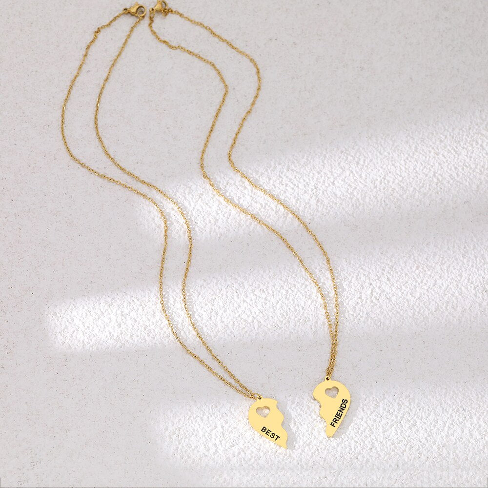 Best Friend Necklaces 2 Heart Gifts | Best Friend Stainless Steel
