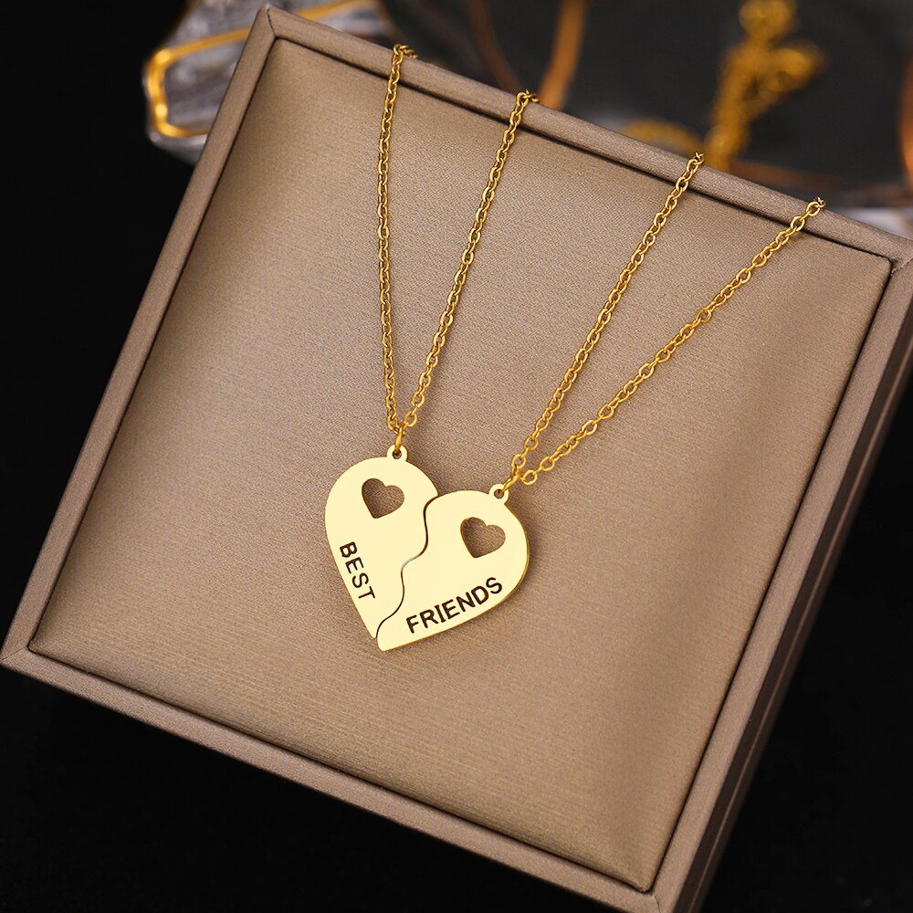 Best Friend Necklaces 2 Heart Gifts | Best Friend Stainless Steel