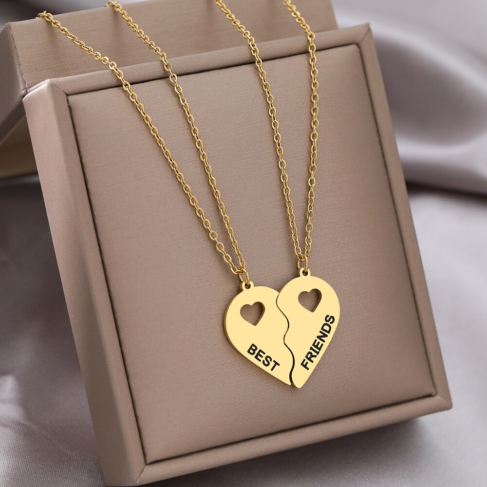 Best Friend Necklaces 2 Heart Gifts | Best Friend Stainless Steel