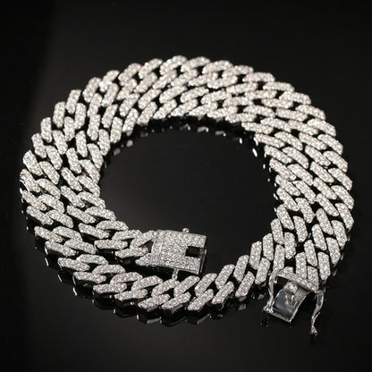 Uwin Micro Paved 12mm S-link Miami Cuban Necklaces Hiphop Mens Iced