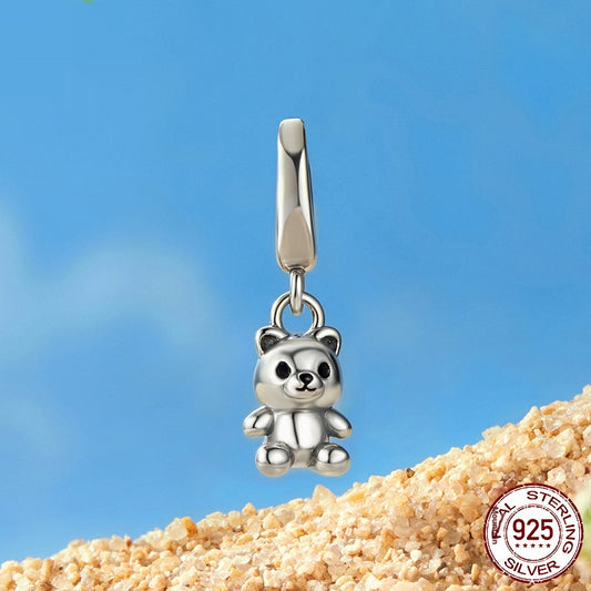 S925 Silver Bear Pendant Parts