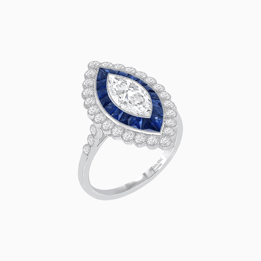 Art Deco Inspired  Marquise Ring